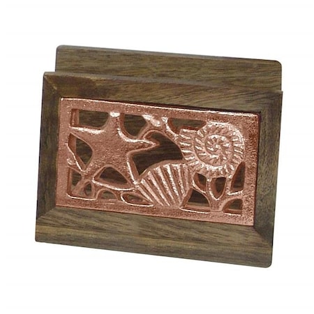 Nu Steel NuSteel TG-NP-01C Wooden Napkin Holder with Burnt Wood & Copper TG-NP-01C